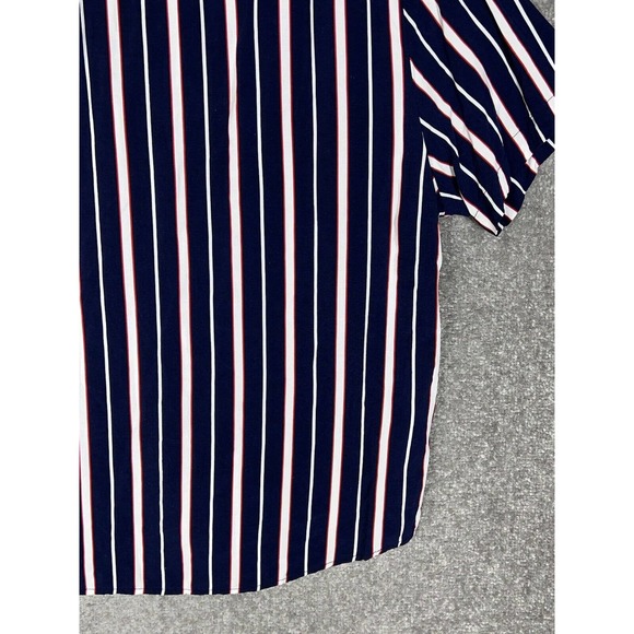 Denim & Flower Ricky Singh Blue Striped Short Sleeve Button Up Shirt Men Size XL - Picture 10 of 13